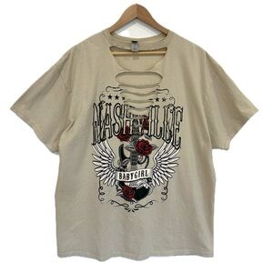 Gildan Nashville Babygirl Graphic Tee Womens Size XL Distressed Heavy Cotton